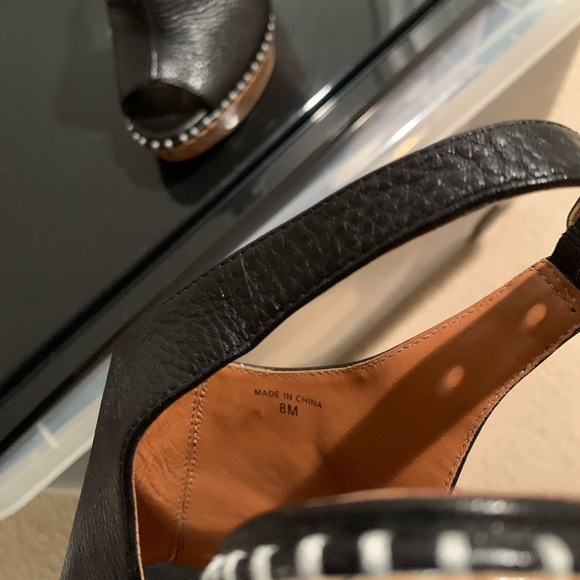 Dolce Vita Prema Platform Peep Toe Wedges Black Leather Size 8B - Picture 7 of 10